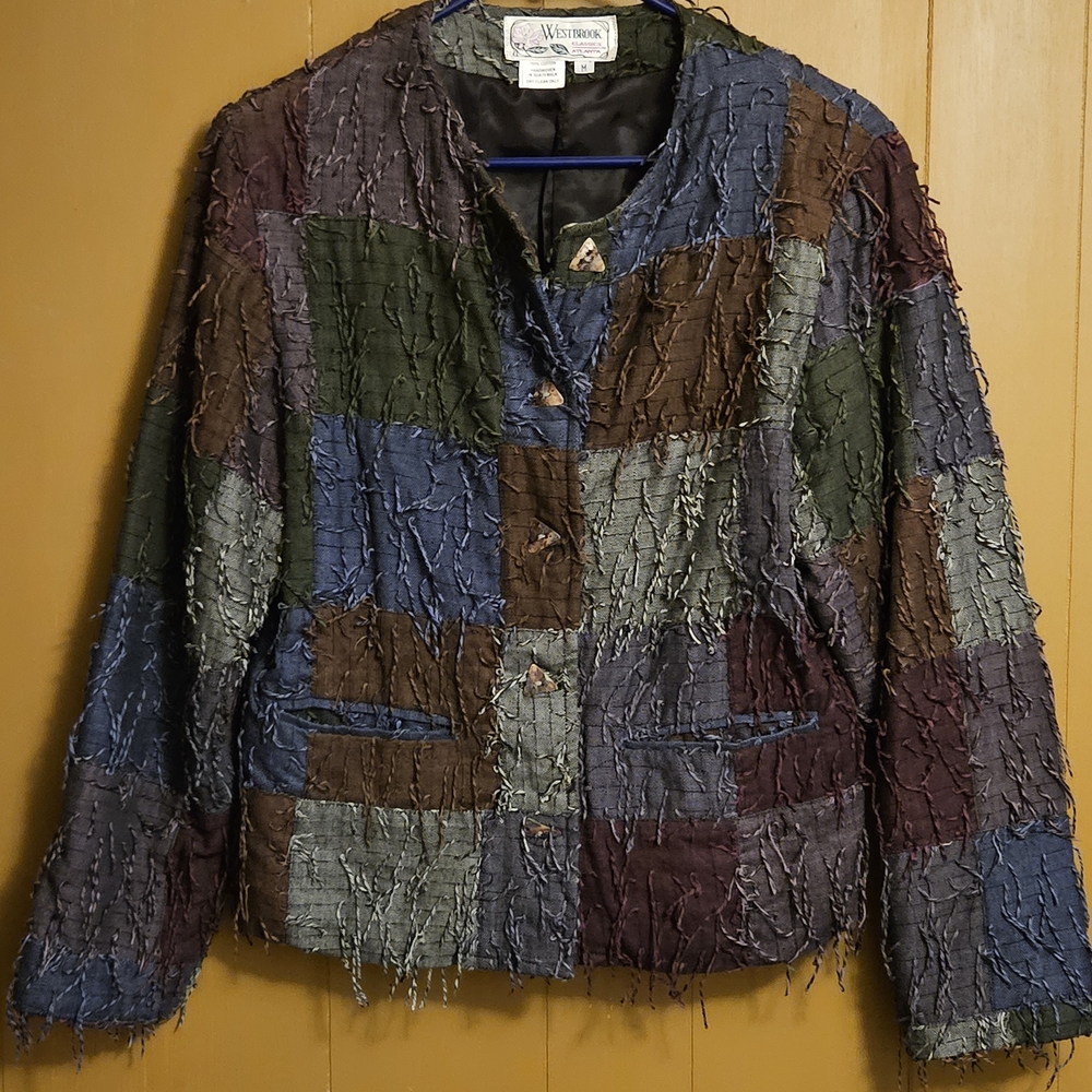 Patchwork Textured Blazer - Multicolor - image 2